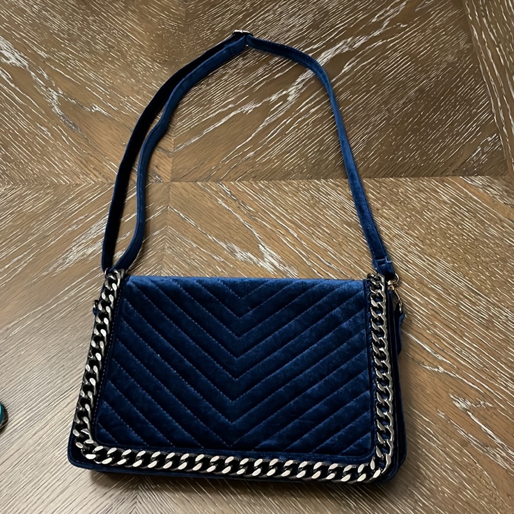 Aldo blue velvet evening crossbody bag - Picture 6 of 17